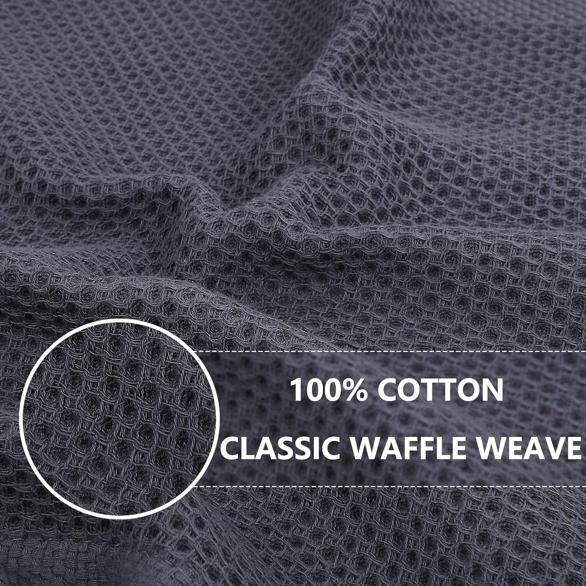 Homaxy 100% Cotton Waffle Weave Kitchen Dish Towels, Ultra Soft Absorbent Quick Drying Cleaning Towel, 13 x 28 Inches, 24-Pack, Mixed Color