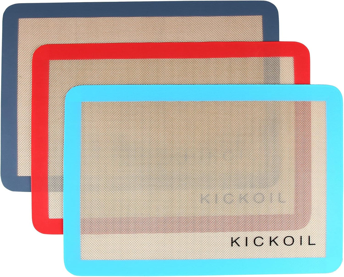 Silicone Baking Mat Set of 3 Non-Stick Baking Sheet for Oven Pan Liner Reusable Parchment Paper Half Sheet Large Silicone Bakeware Mat for Cookie Bread, Cooking Supplies Kitchen Accessories