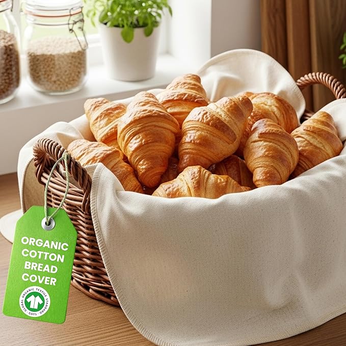 LITO LINEN AND TOWEL Flour Sack Towels for Bread Dough Proofing – Unbleached, Thick Cotton Baking Cloth for Baguettes, Ciabatta, Pastry – Reusable, 28"x28", 3-Pack