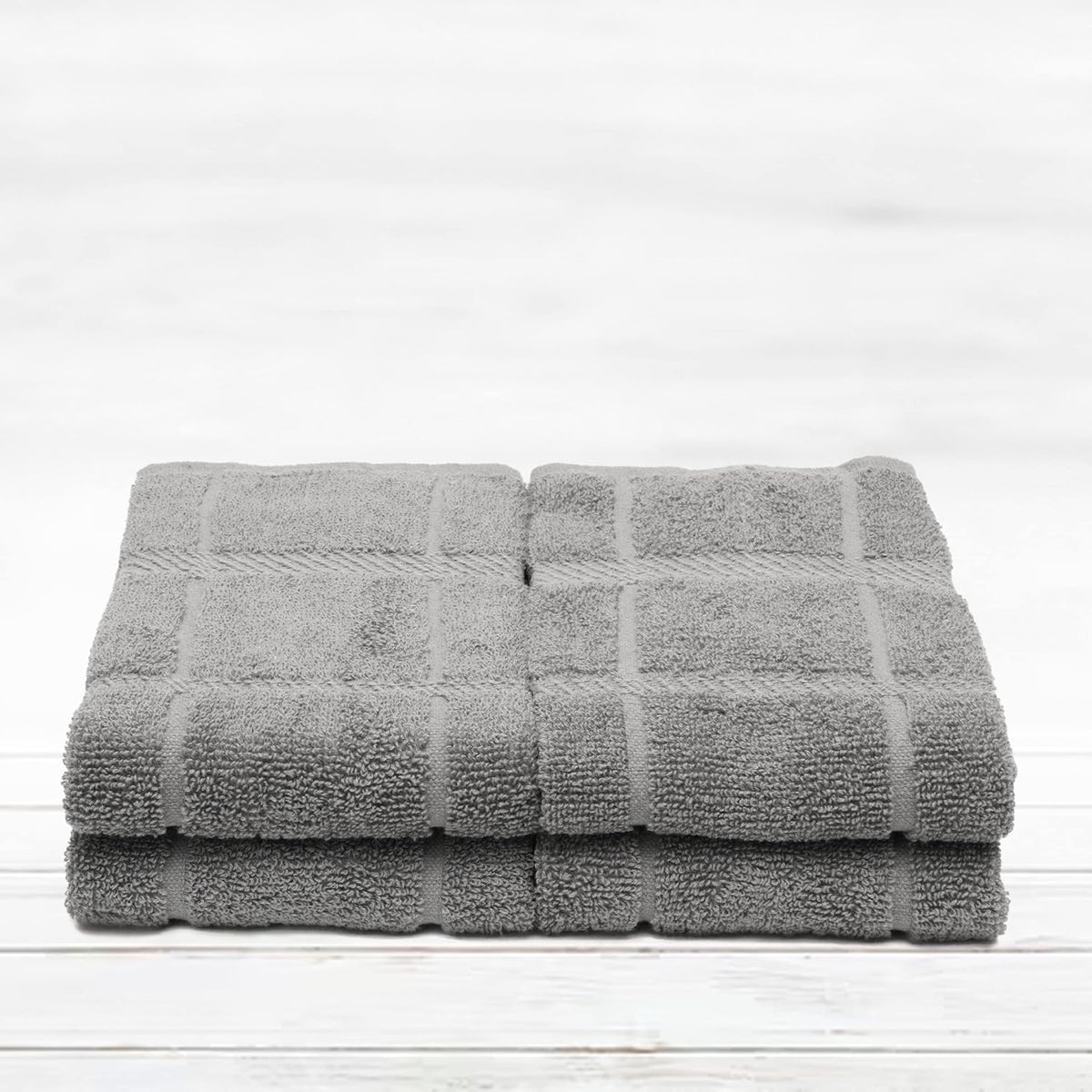 100% Cotton Terry Dish Towels, 4 Pack Plain, 16 x26 Inches, Super Soft and Absorbent Kitchen Towels, Perfect for Kitchen Cleaning and Dish Washing | Light Gray