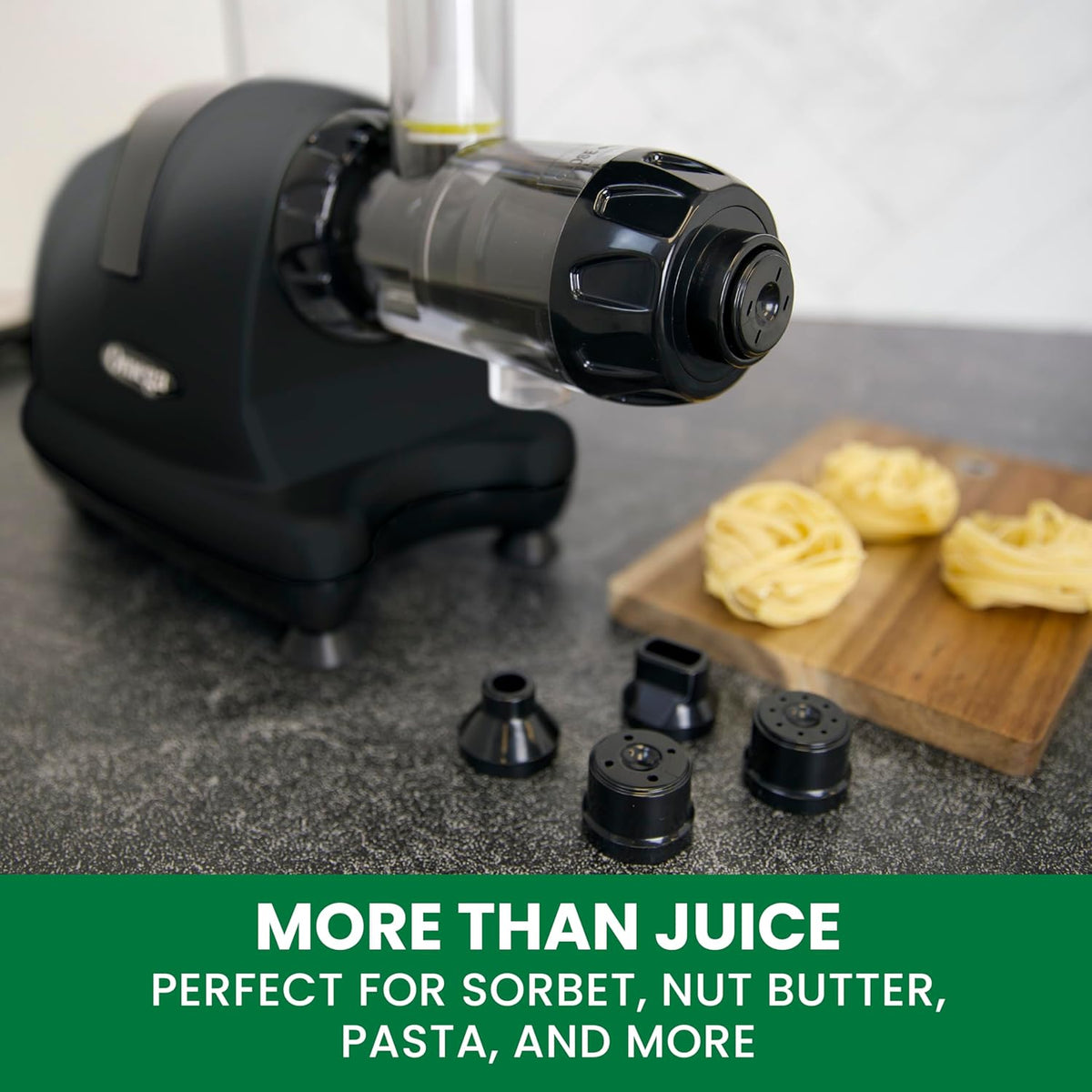 Omega Cold Press Juicer Machine, Vegetable and Fruit Juice Extractor and Nutrition System Makes Nut Milks Baby Food and Sorbets, Triple-Stage 80-RPM Slow Masticating Juicer, 200-Watts, Black