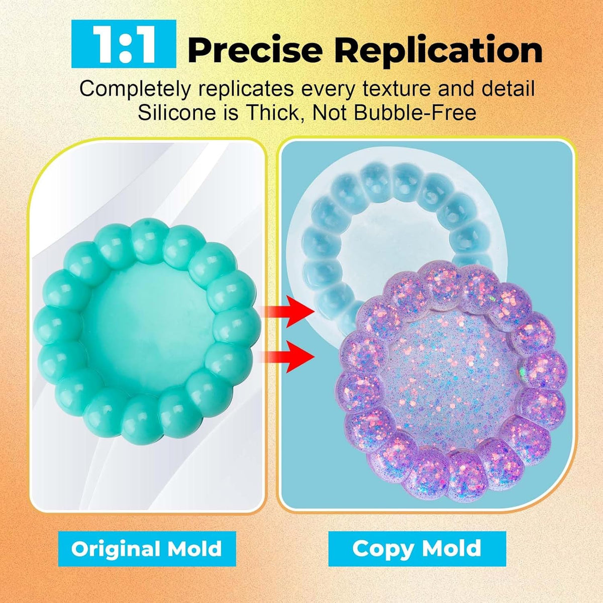 JDiction Brush-On Silicone Mold Making Kit, 10-15 Minutes Fast Cure Silicone Rubber, 20OZ Super Elastic Liquid Mold Making Silicone for Casting Resin Molds & Silicone Molds