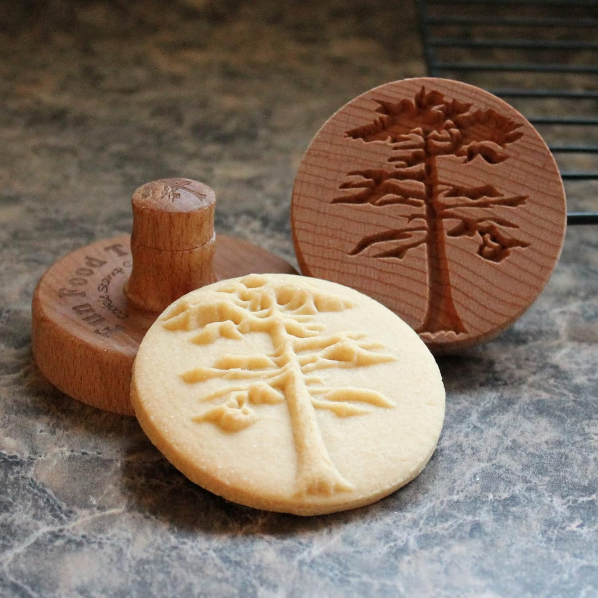 Wood Cookie Stamp, 2.5 Inch (Sequoia Tree CS-065)