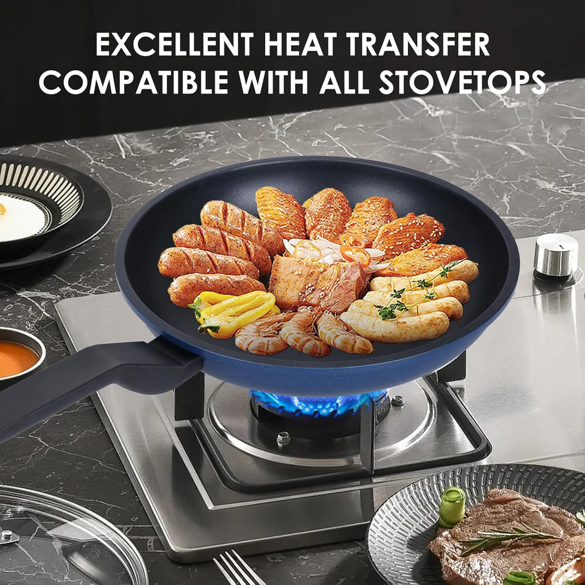 Nonstick Frying Pan Skillet,8 Inch Frying Pan Skillet,Egg pans,Omelette Pan,PFOA Free,Kitchen Pots Induction Pot