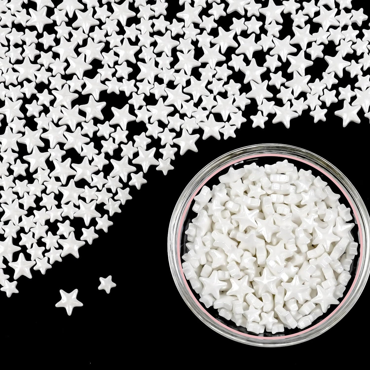 White Star Sprinkles for Cake Decorating, Edible Star Candy, 150g/5.29oz Mix Size, Baking Cake Decoration, Cupcake, Cookie, Holiday, Valentine's Day, Wedding Party, Christmas Supplies