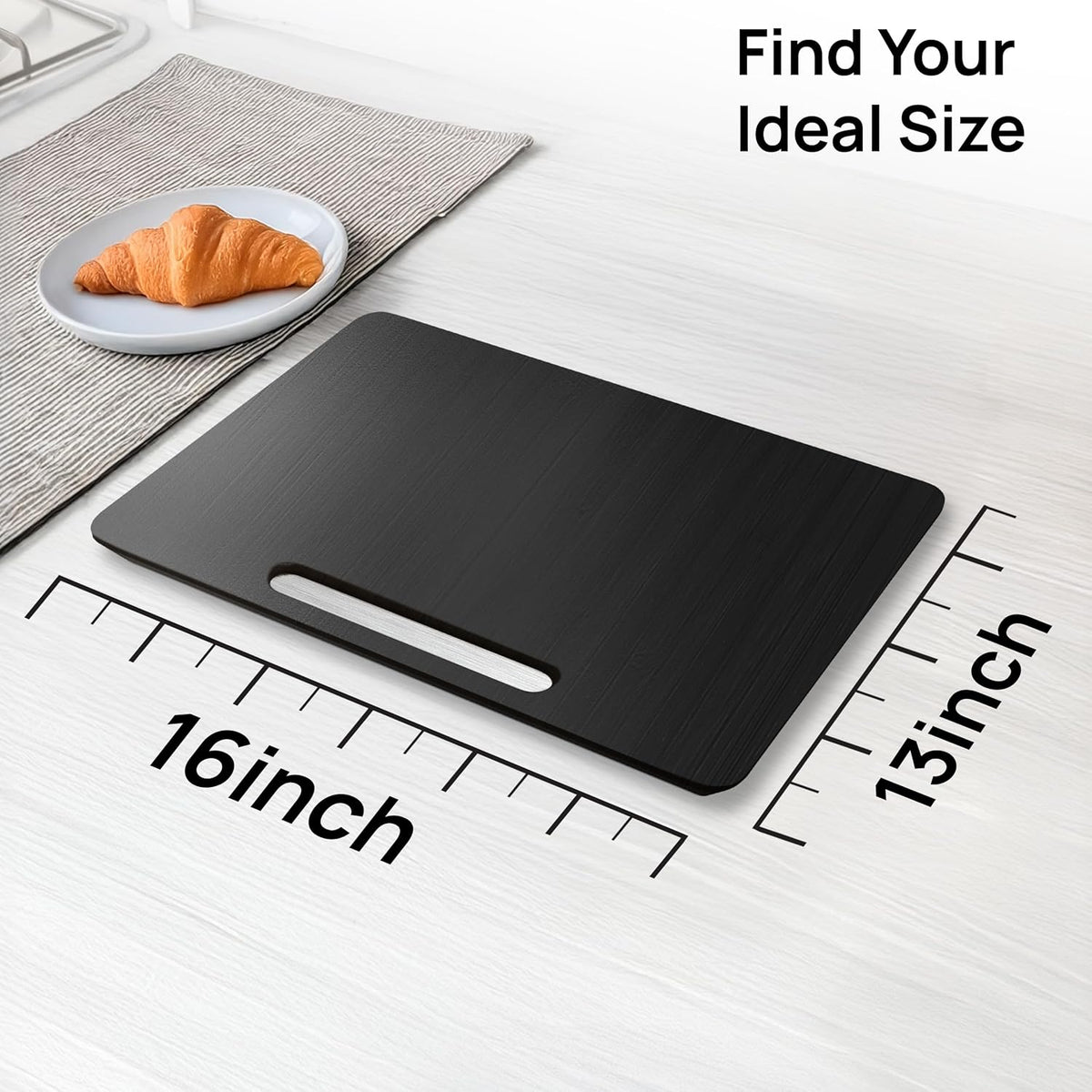 Ibyx Elegant Sliding Tray for Your Coffee Maker & Heavy Kitchen Appliances - Sturdy, Slides Easily from Under The Cabinet (Black, 16" W x 13" D)