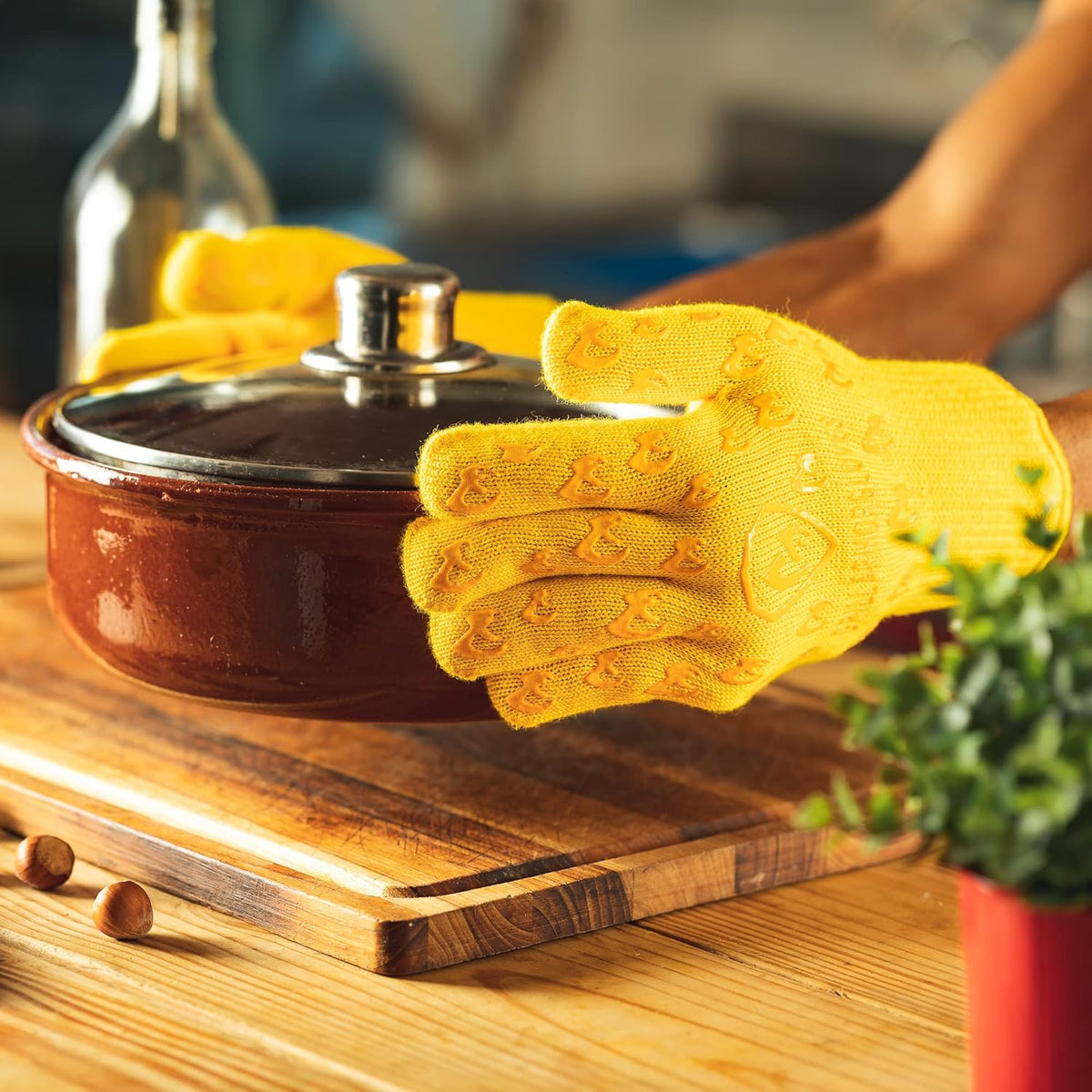 Grill Armor Oven Gloves 932°F Extreme Heat & Cut Resistant Oven Mitts with Fingers for BBQ, Cooking, Grilling, Baking – Accessory for Smoker, Cast Iron, Fire Pit, Camping, Fireplace and More