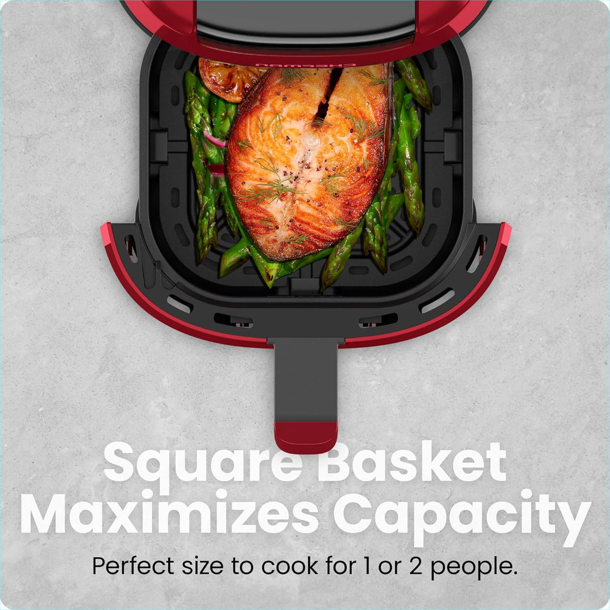 CHEFMAN 2 Qt Mini Air Fryer – Digital Space-Saving Compact Air Fryer with Nonstick and Dishwasher Safe Basket, Quick & Easy Meals in Minutes, Features Digital Timer and Shake Reminder – Red