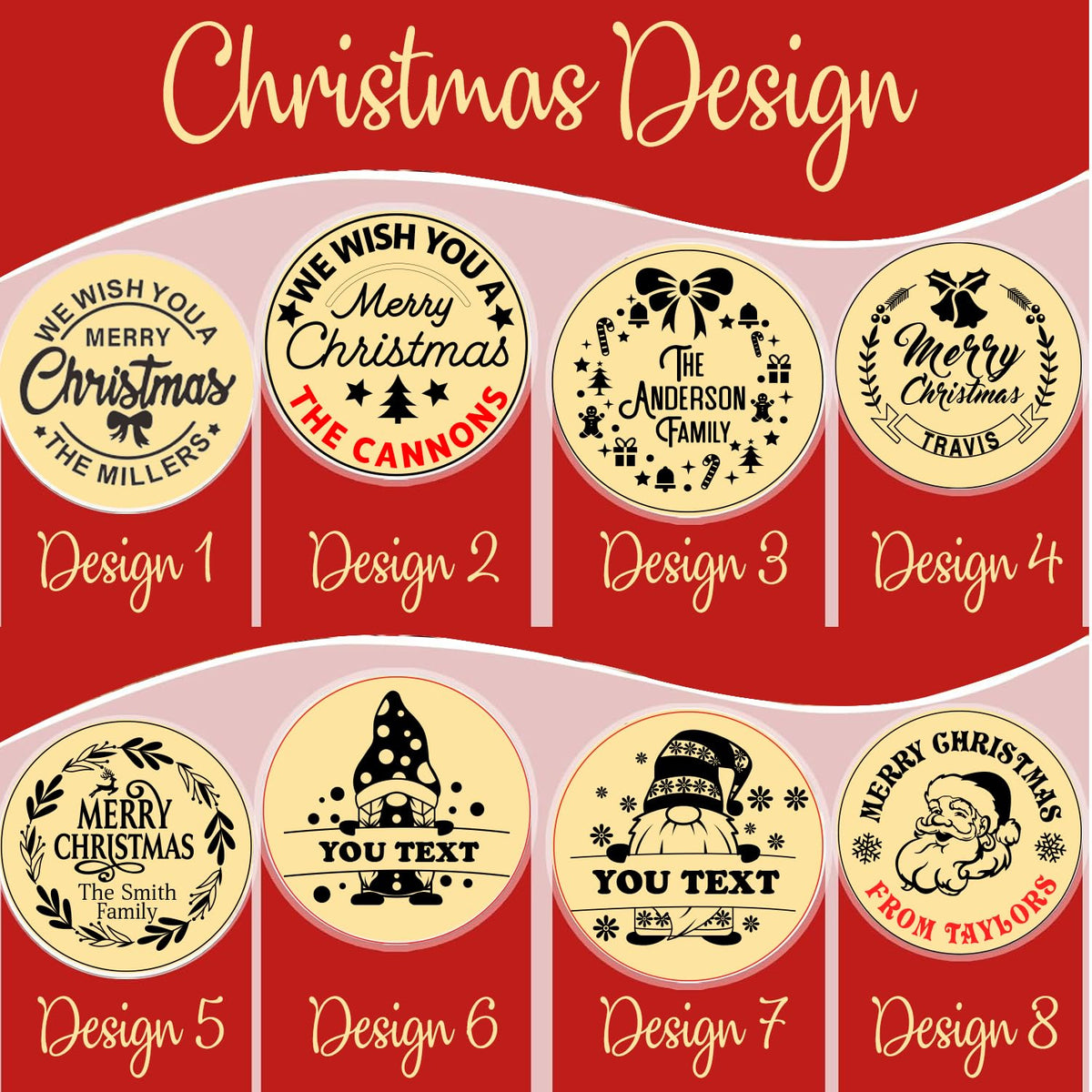 Personalized Christmas Cookie Stamps Customizable Name Cookie Stamps With Handle Cutter For Cookie Baking Decorating Cakes And Handmade Christmas Gifts Perfect (Raised cookie design)