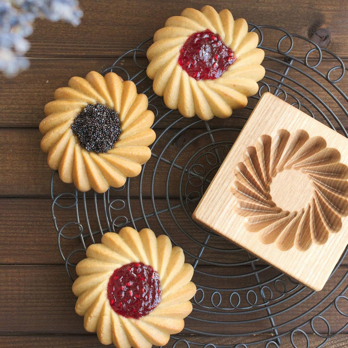 Wooden Cookie Biscuit Mold, 3D Baking Mold, Embossing Craft Decorating Baking Tool, Suitable for Halloween Thanksgiving Christmas Kitchen DIY (Cookies-A-3PCS)