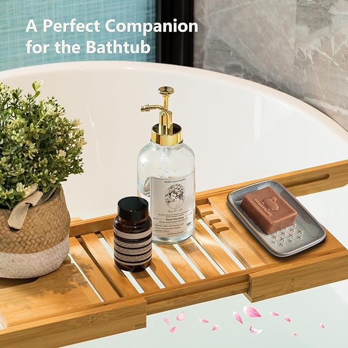 Gomakren Soap Dish, Shower Soap Holder, Ceramic Soap Dishes for Bar Soap Sponge Shampoo, Soap Saver Tray for Bathroom Kitchen Sink Counter, 5.5 Inch, Gray