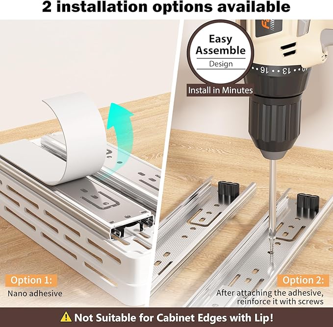 Pull Out Spice Rack Organizer for Cabinet, 3 Packs Slide Out Spice Racks Organizer, Spice Cabinet Organizers, Cabinet Size Need:12'' Highx11'' Deepx5'' Wide,Each Tier Hold 10 Spice Jar - 2 Tier, White