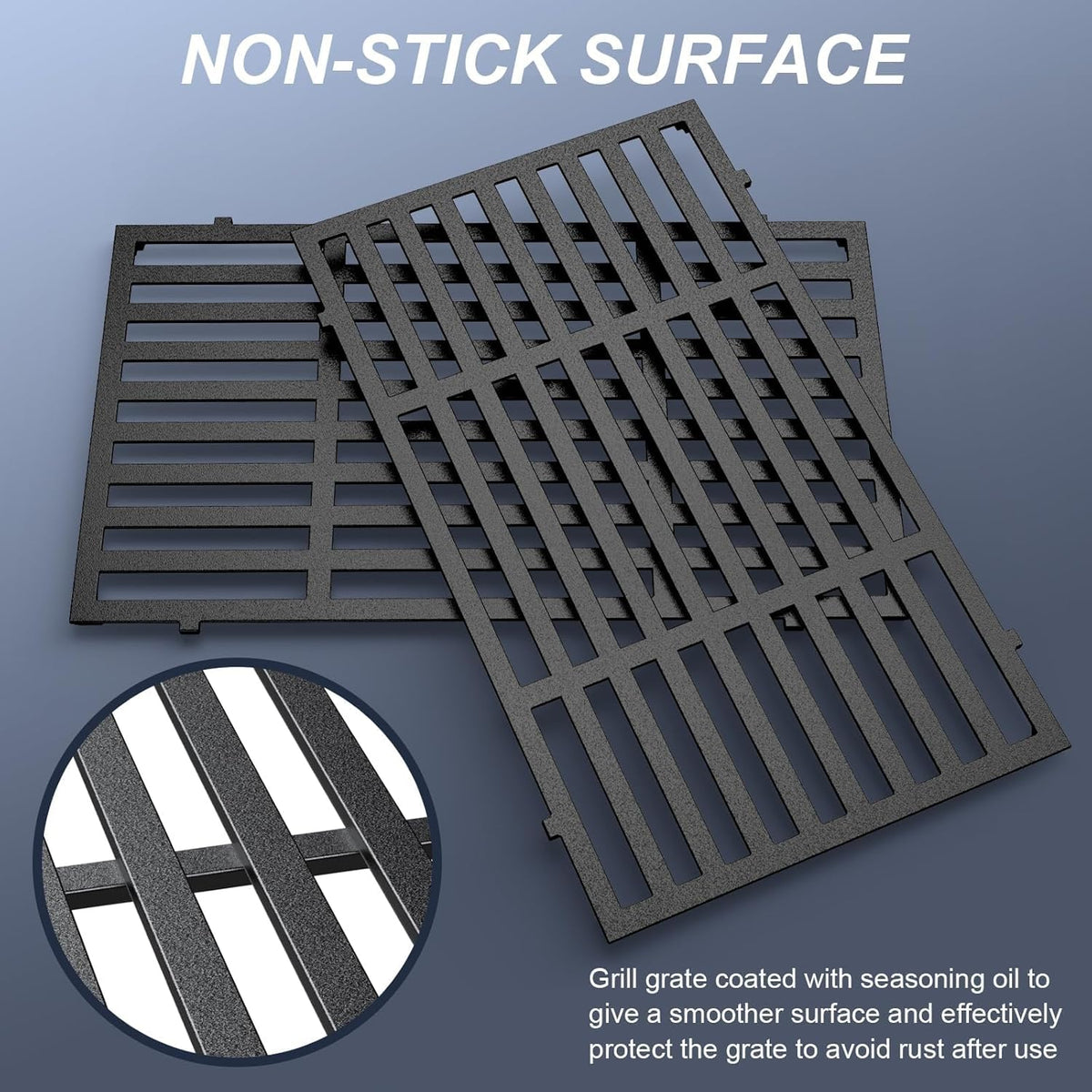 7637 Grill Parts for Weber Spirit E210, 17.5 Inch Grill Grates for Weber Spirit E210, E220, S210, S215 with Front Control,Replacement Parts for Weber Spirit 200 & GS4 Spirit II E210, Spirit II E220