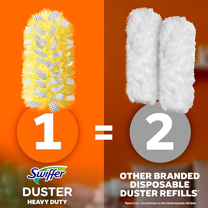 Swiffer Duster Kit with 6 ft Super Extendable Handle, Heavy Duty Starter Kit with 8 Refills