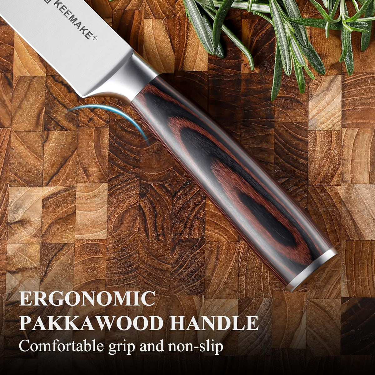 KEEMAKE Carving Knife for Meat - Razor Sharp 8 Inch Slicing Knife with High Carbon Stainless Steel Blade, Brisket Knives Meat Cutting Knives with Ergonomic Pakkawood Handle and Gift Box