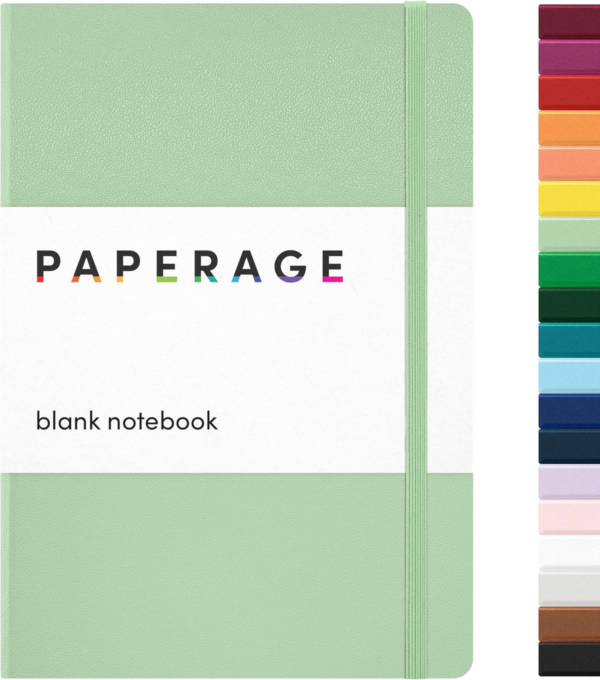 PAPERAGE Blank Journal Notebook, (Sage Green), 160 Pages, Medium 5.6 in x 8 in - 100 GSM Thick Paper – Hardcover Journaling Notebook for Work, School, Note Taking or Sketching