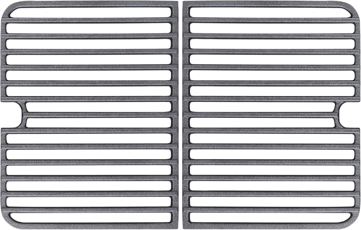 Rectangular Cast Iron Go Grate, Heavy-Duty Grates for Superior Heat Retention & Even Cooking on All Grills, Set of Two (10" x 8")