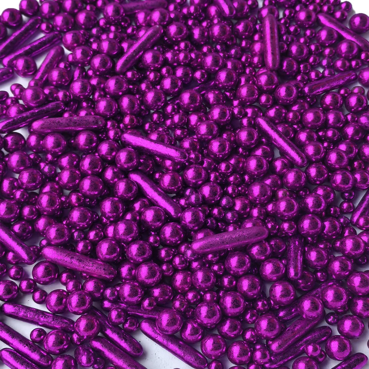 Sprinkles Purple Pearl Sugar Candy Mix Size Baking Cake Decorations Cupcake Toppers Celebrations Shaker Jar Wedding Shower Party (130g/4.2oz）
