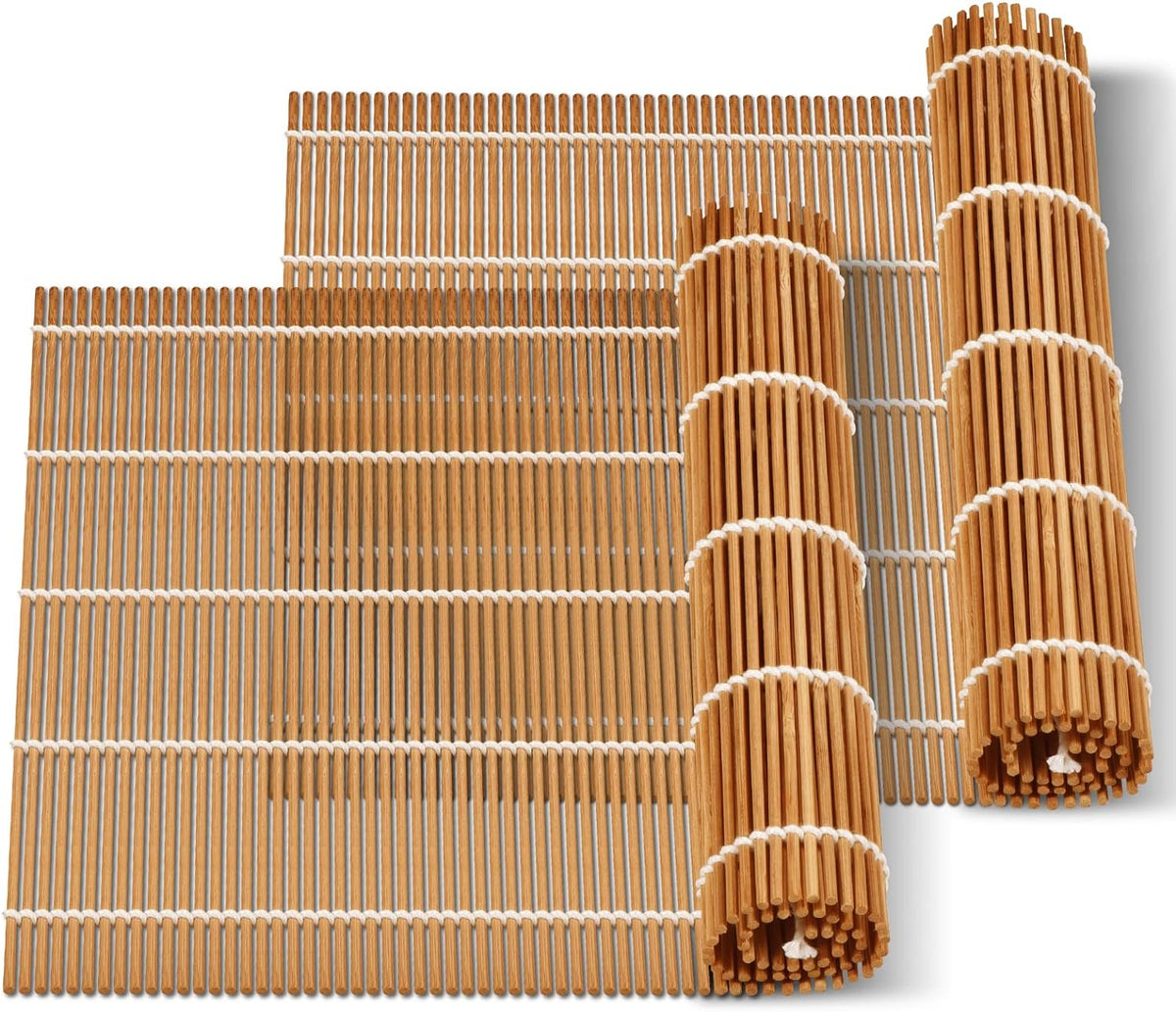 9.5"x9.5"Bamboo Sushi Rolling Mat,kimbap roller(2 PCS)