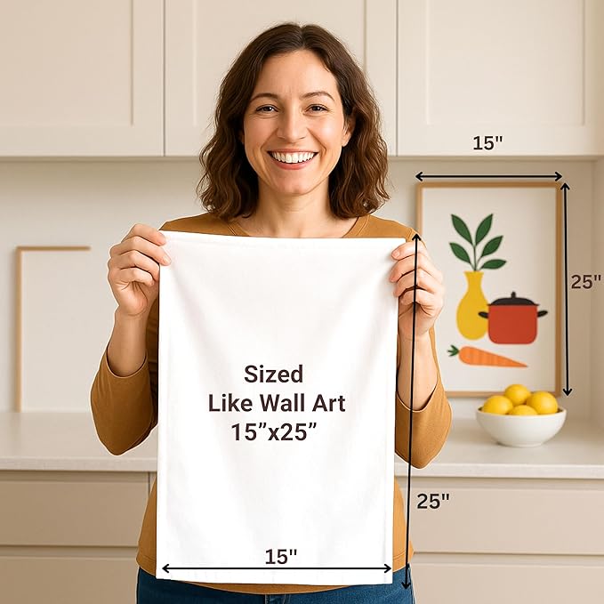 Flour Sack Tea Towel for Crafts| Kitchen Dish Cotton Blank Towel for Embroidery| Baking Bread Proofing Linen Cover| Thick Absorbent Quick Dry | 24 Pack 15"x25" Natural
