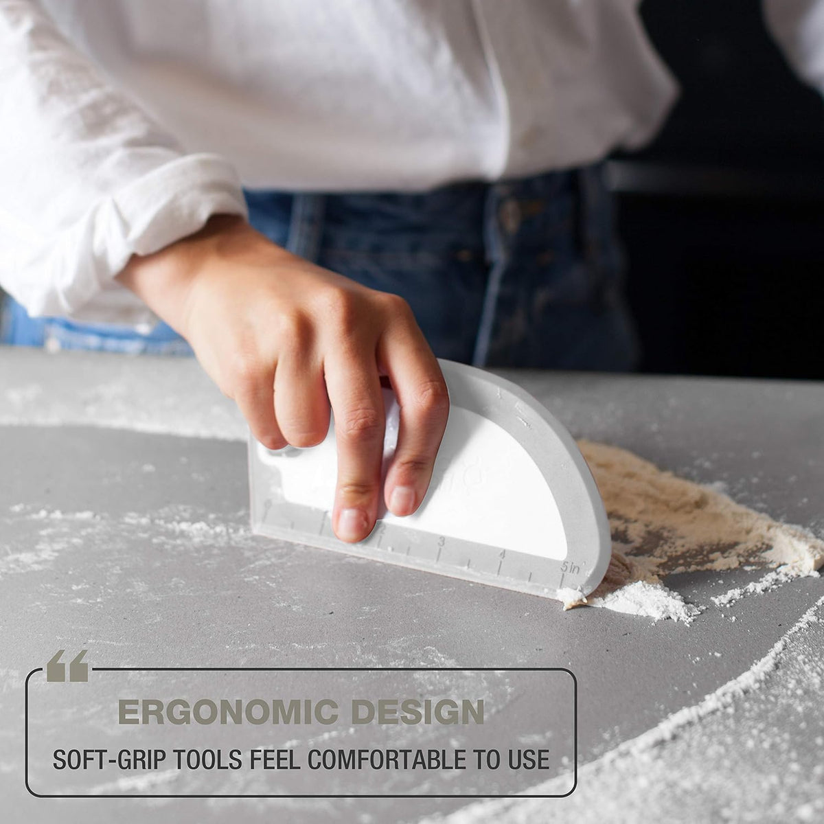 Artisan Bread Whisk and Bench Scraper Duo - Essential Dough Mixer Tools - Sourdough Bread Baking Supplies