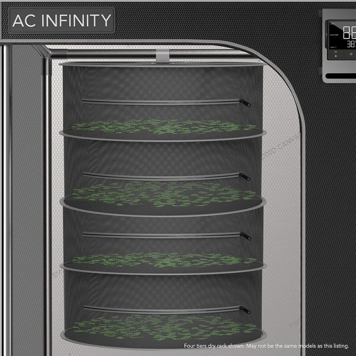 AC Infinity Herb Drying Rack, 6-Layer Hanging Mesh Net for Plants, Seeds, and Buds, 24" Diameter Fit in Grow Tents Closets Hydroponics