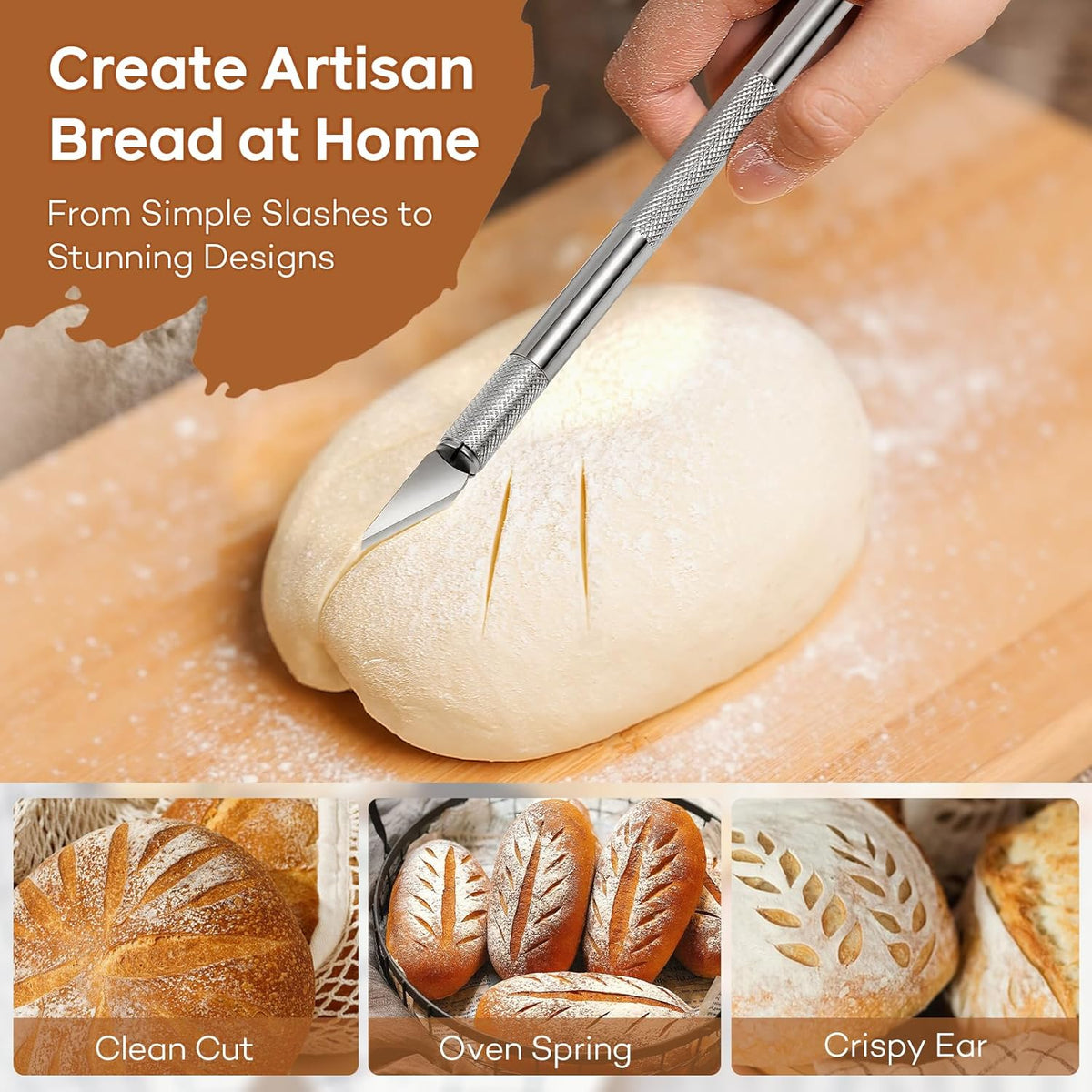 Bread Lame Dough Scoring Tool – Artisan Sourdough Scoring Knife Kit with 21 Replaceable Razor Blades & Ergonomic Stainless Steel Handle, Premium Aluminum Storage Case for Home Bakers & Gifts