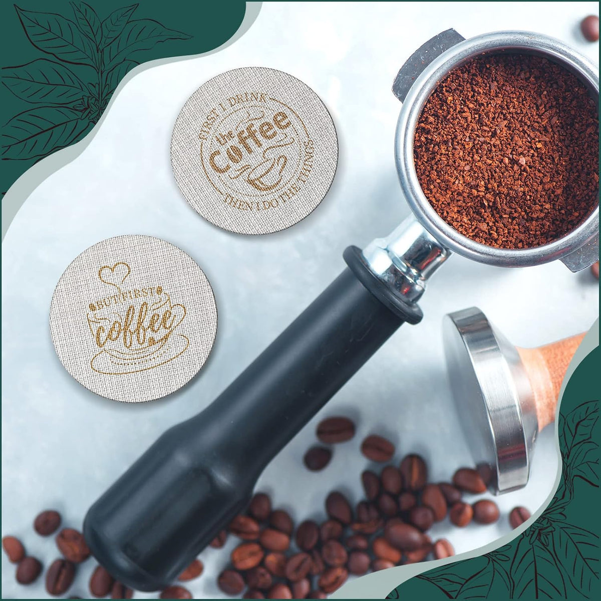 Yaomiao 2 Pieces 53.3mm Espresso Puck Screen, 1.7mm Thickness 150 Micrometre Reusable Barista Espresso Screen Stainless Steel Coffee Filter Mesh Plate for Bottomless Portafilter Filter Basket
