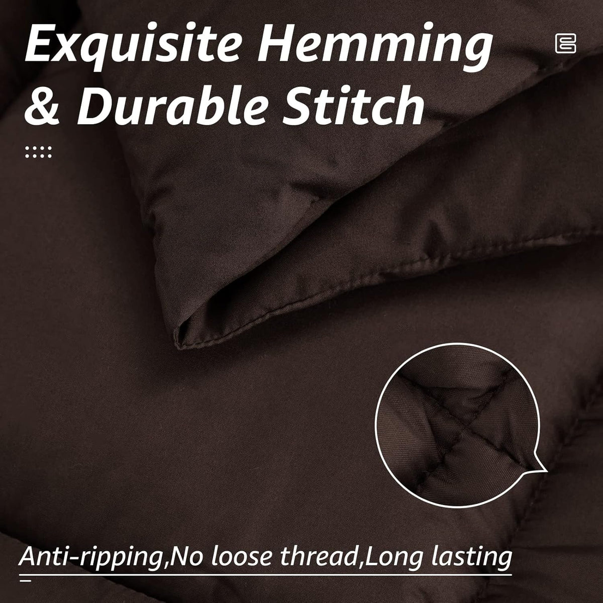 HYLEORY All Season King Size Bed Comforter - Cooling Down Alternative Quilted Duvet Insert with Corner Tabs - Winter Warm - Machine Washable - Brown