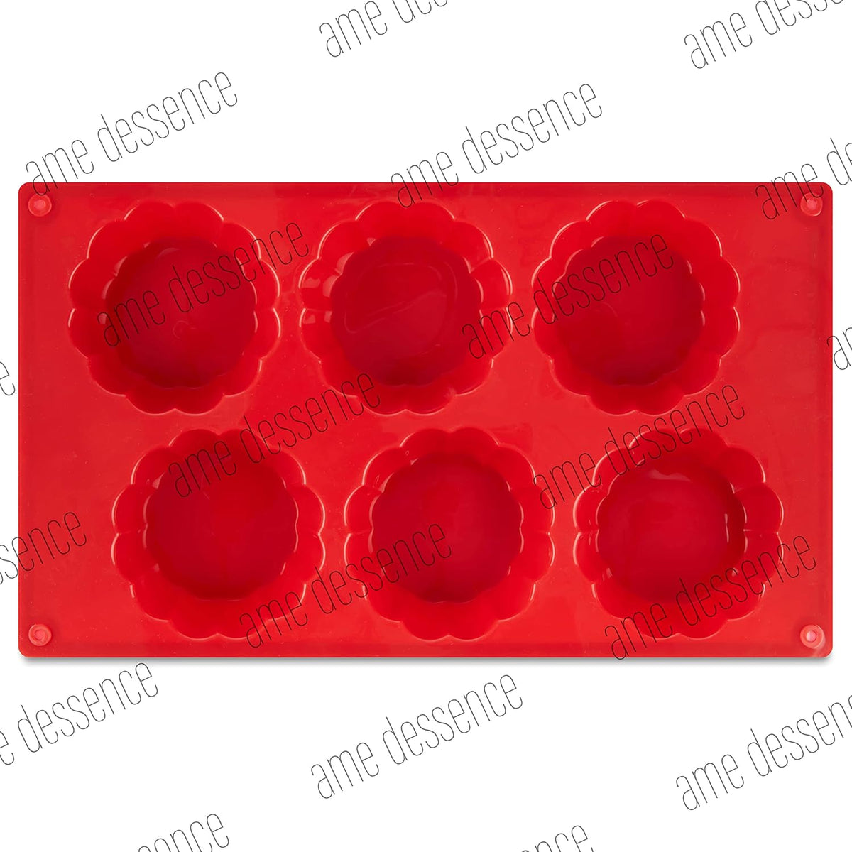 AME D'ESSENCE Brioche Shaped Silicone Baking Mold - Non-Stick, Flexible, 6-Cup Capacity (3.7 oz), Reusable and Food-Grade - Perfect for Brioche, Bread, and More!