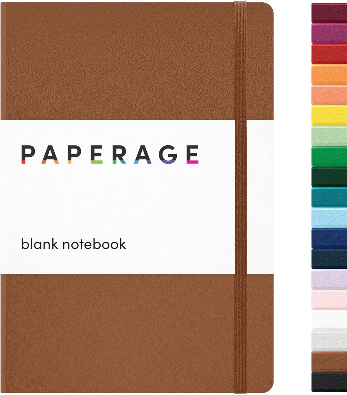 PAPERAGE Blank Journal Notebook, (Cognac), 160 Pages, Medium 5.6 inches x 8 inches - 100 GSM Thick Paper, Hardcover
