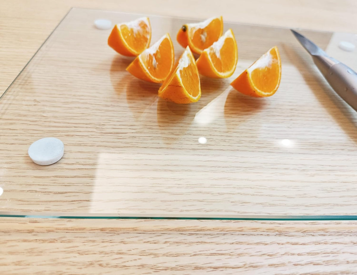 Tempered Glass Cutting Board – Long Lasting Clear Glass – Scratch Resistant, Heat Resistant, Shatter Resistant, Dishwasher Safe.
