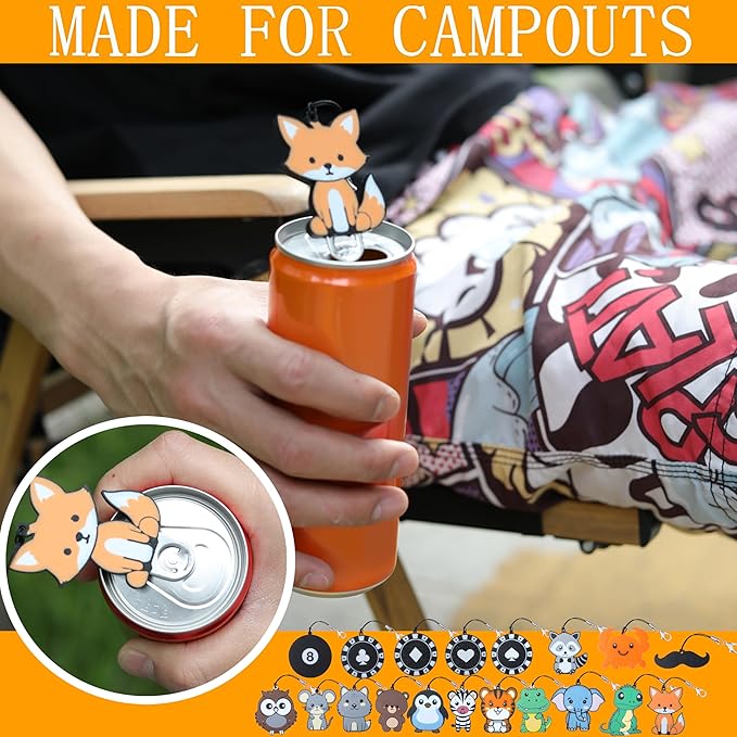 Cartoon Can Protector - Cute Easy Tab Can Opener Drink Can Protector Cap for Coke,Beer Soda,Party,BBQ,Beach Accessory