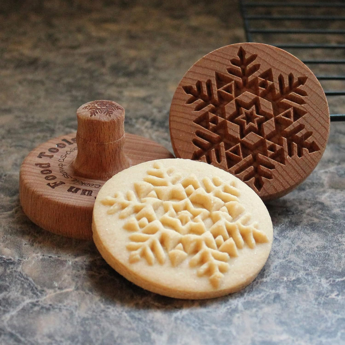 Wood Cookie Stamp, 2.5 Inch (Snowflake 4 CS-063)