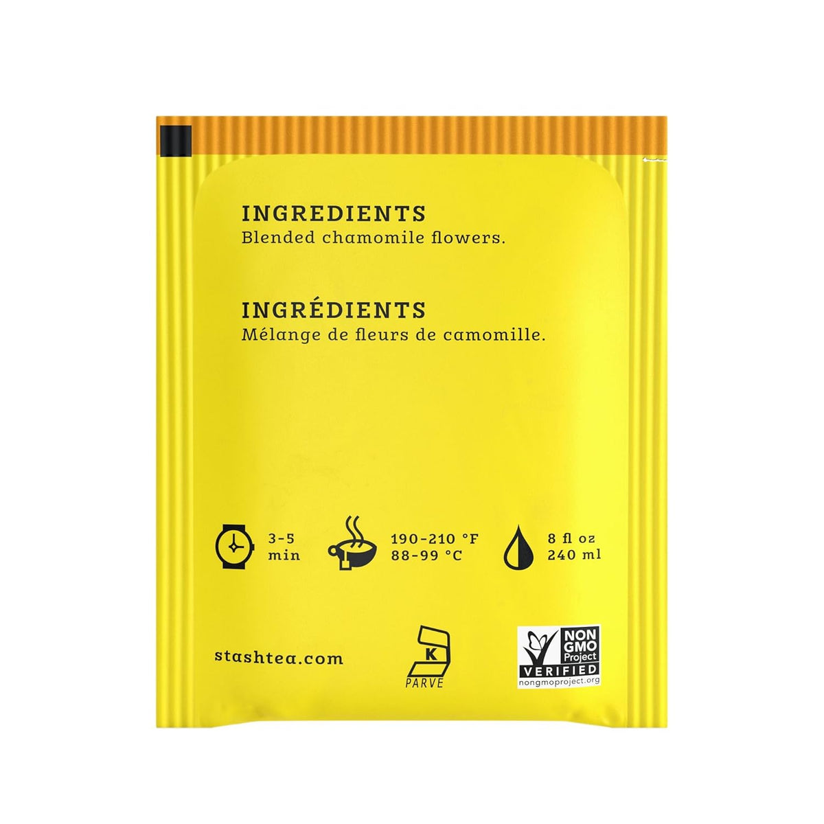 Stash Tea Chamomile Herbal Tea - Naturally Caffeine Free, Non-GMO Project Verified Premium Tea with No Artificial Ingredients, 30 Count (Pack of 6) - 180 Bags Total