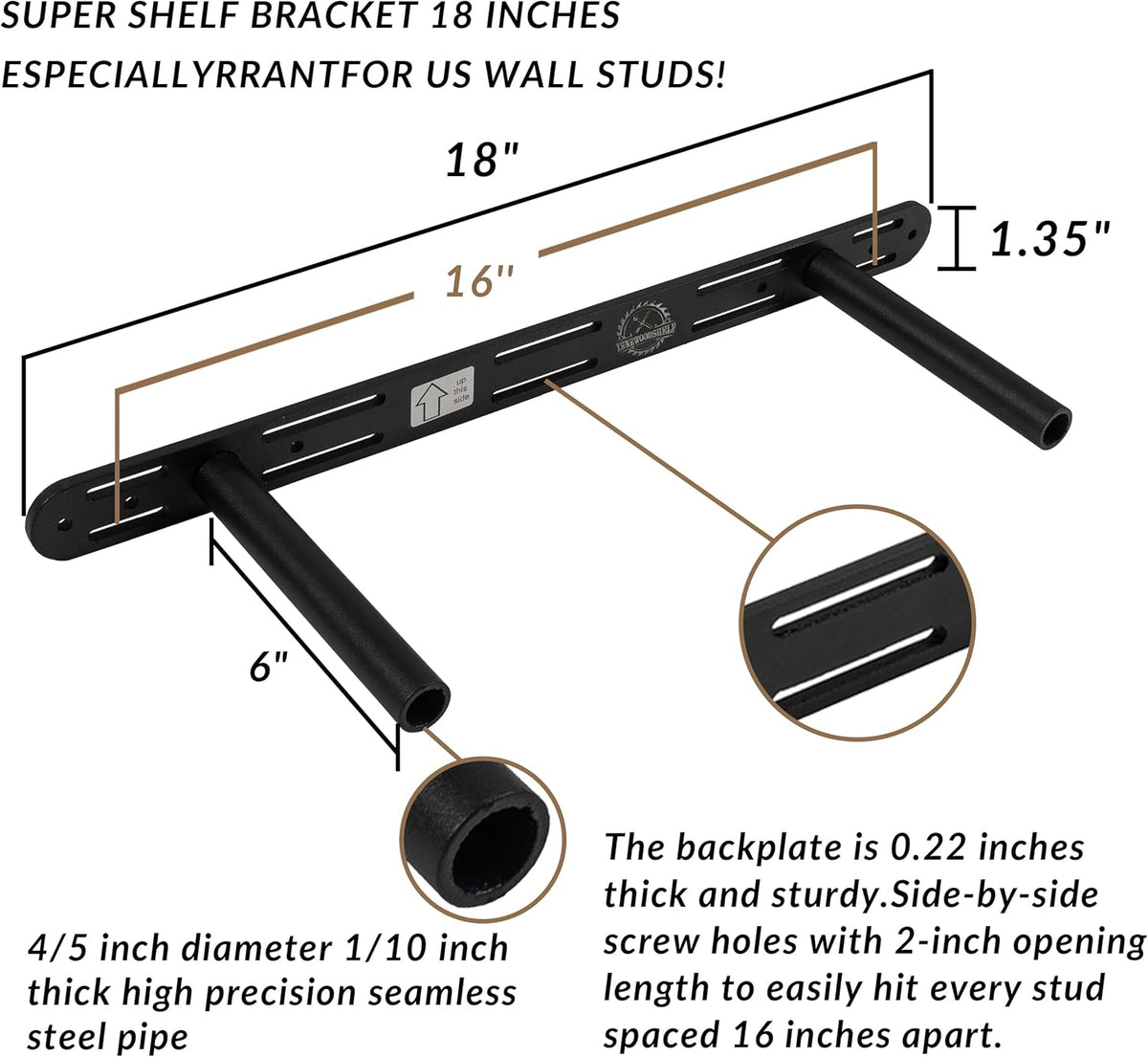 Distressed Floating Shelves 24 inch Long Set of 2,8 inch deep Solid Wood Wall Mounted Shelves for Living Room Kitchen,Book Shelf for Wall with Hidden Bracket- Distressed Black Walnut