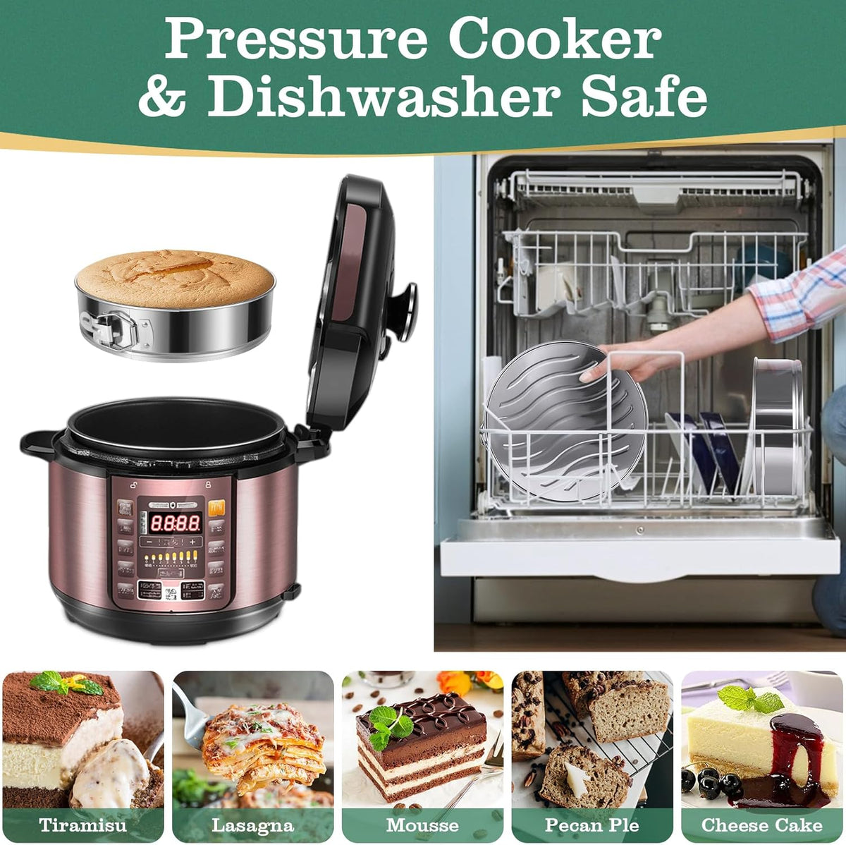 9 Inch Springform Cake Pan, Stainless Steel Springform Pans, Leakproof & Nonstick Cheesecake Pan with Removable Bottom, Round Spring Form Cake Pan For Baking