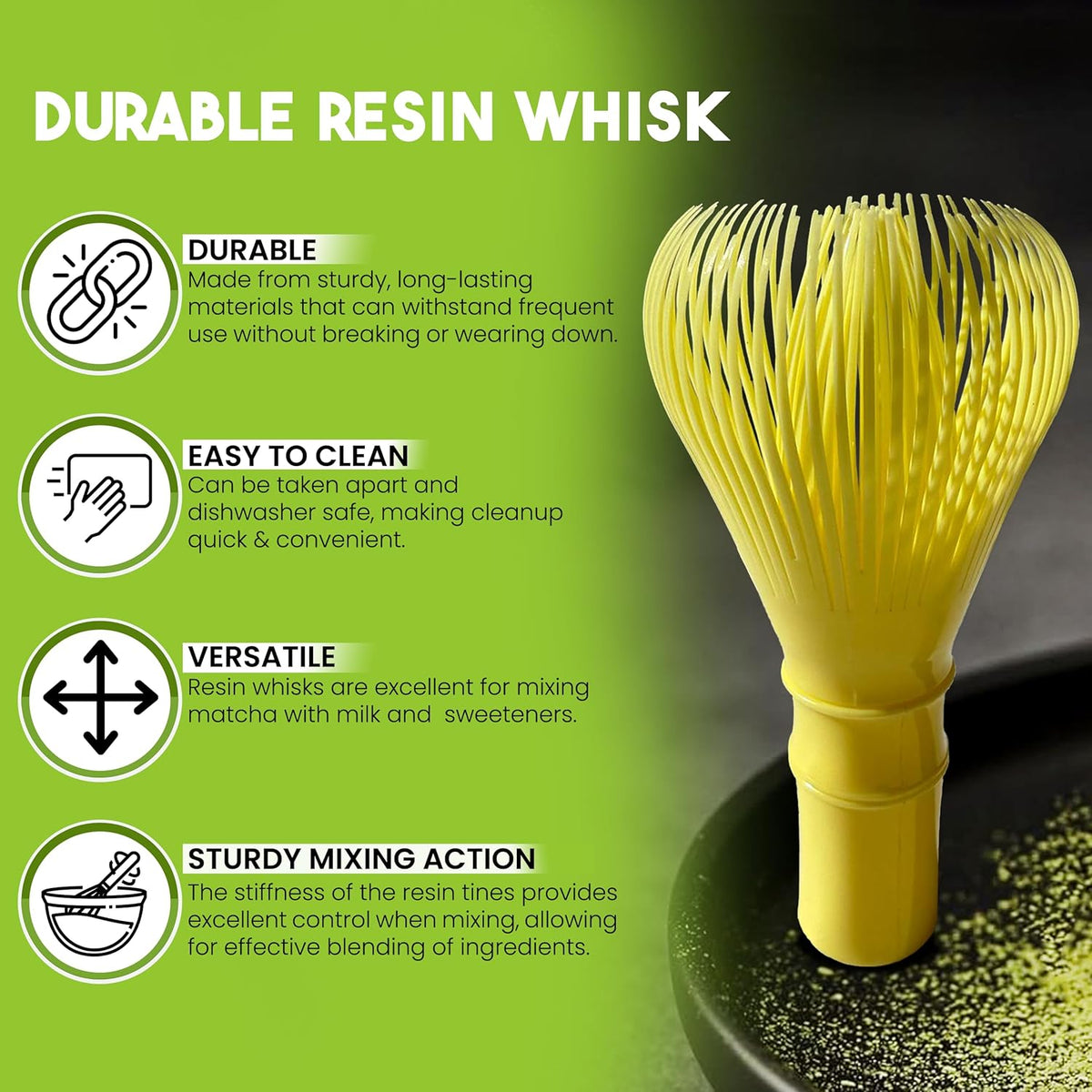 HAPPY PATH & CO Matcha Whisks for Japanese Matcha Tea - 100 prong Bamboo & Resin Whisk for Latte | Chasen Matcha Whisk | Traditional & Modern Whisks | Sustainable & Reusable Whisks for Koicha, Usucha
