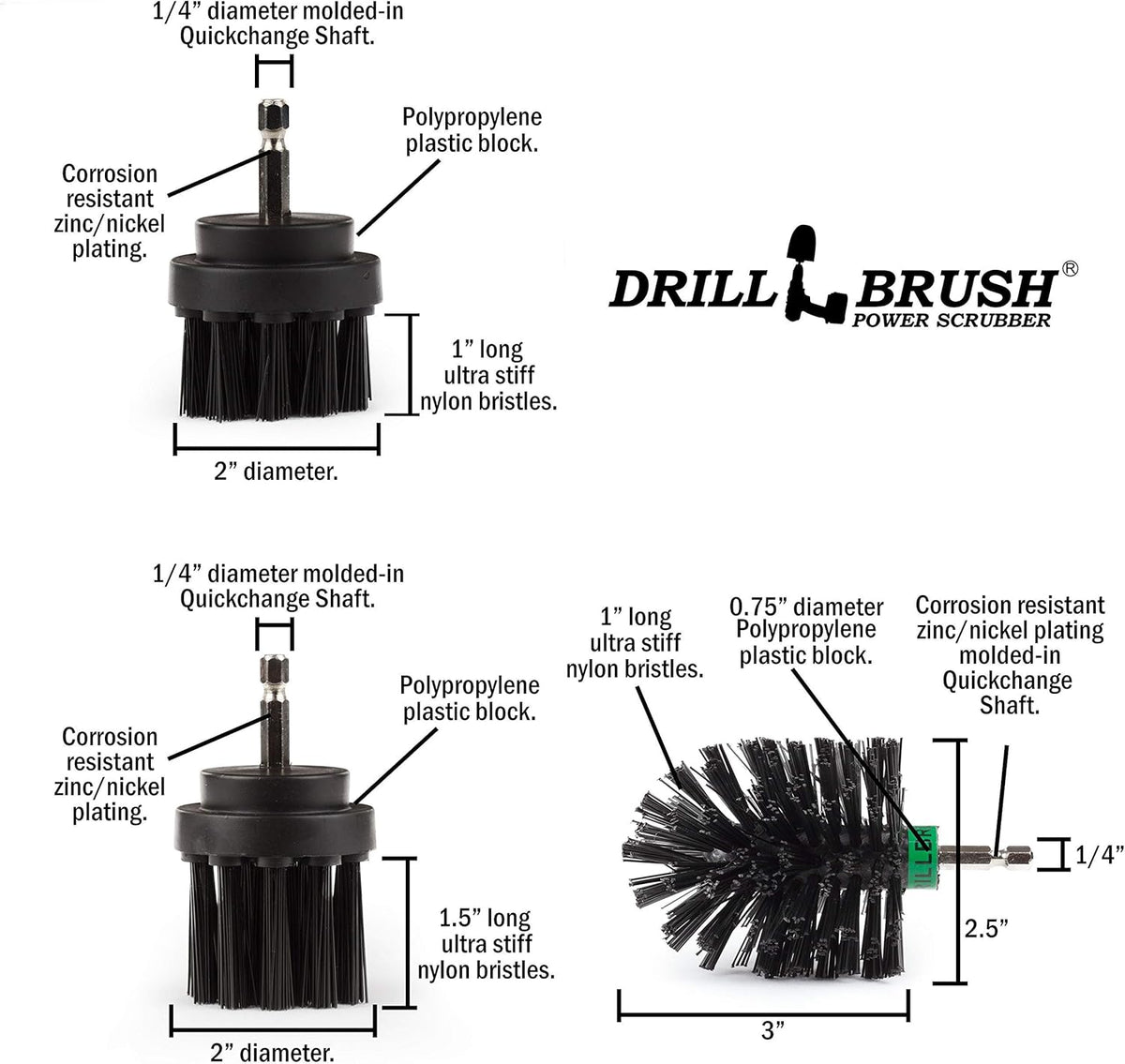 The Ultimate No-Wire Grill Brush Kit - BBQ Accessories - Drill Brush - Rust Remover - Cast Iron Skillet - Grill Cleaner - BBQ Brush - Grill Accessories - Grill Scraper - Electric Smoker - Gas Grill