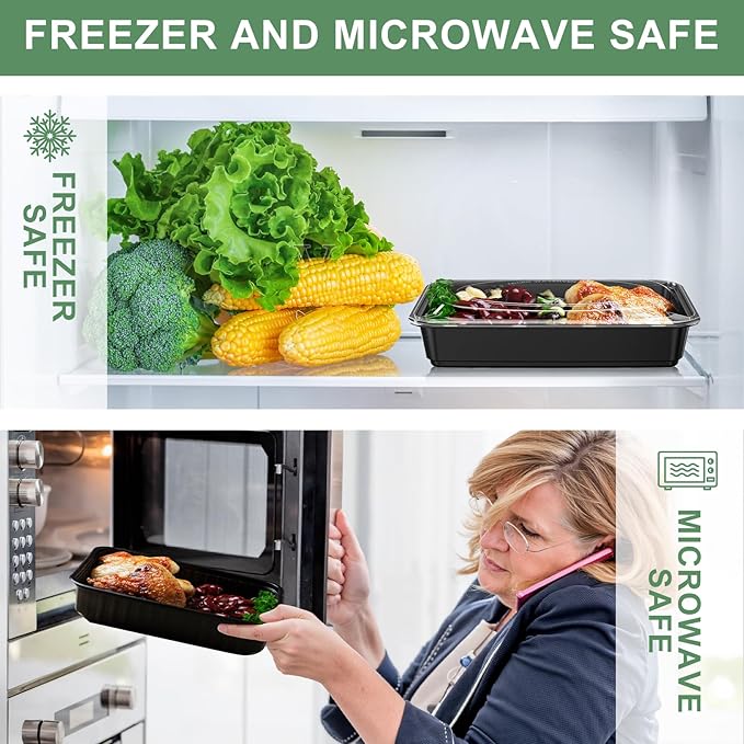 20 Pack (92 Pcs) 38 OZ Disposable Meal Prep Containers Plastic Food Container with Lids for Snack BPA Free, Microwave and Freezer Safe, To Go & Take Out Food Containers with Lids for Microwave Dishes