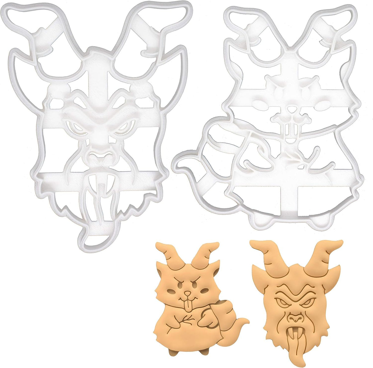 Set of 2 Krampus cookie cutters, 2 pieces - Bakerlogy