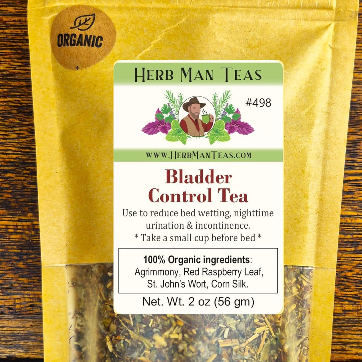 BLADDER CONTROL TEA - Herbal Blend for Nighttime Comfort & Fewer Bathroom Trips — by Master Herbalist Khabir — Organic, Non-GMO, No Additives
