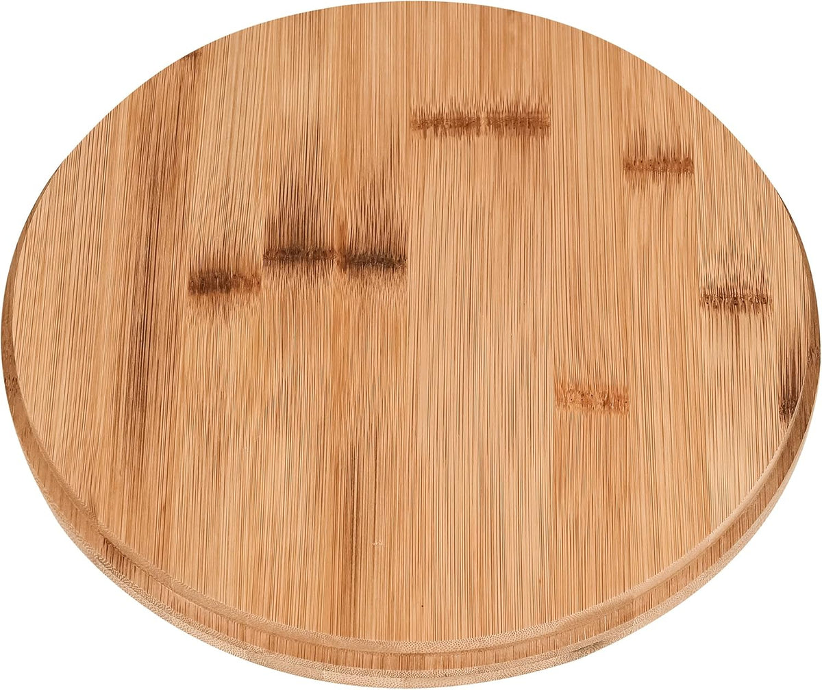 Bamboo Fiber Salad Bowl with Servers Set Large 9.8inches Nature Bamboo Mixing Bowl with Servers with Lid Spoon and Fork for Fruits,Salads and Vegetables