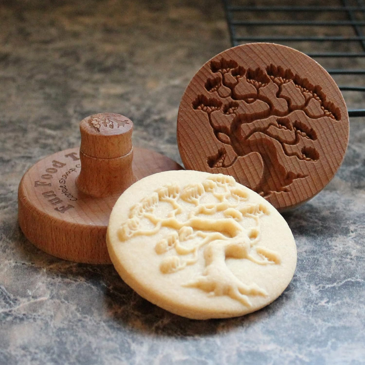 Wood Cookie Stamp, 2.5 Inch (Bonsai Pine CS-064)