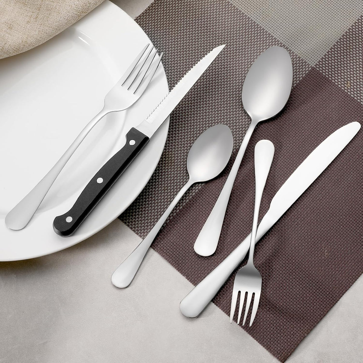 12 Pcs Dinner Spoons Set, Food-Grade Stainless Steel Large Tablespoons, Metal Cutlery Spoon, Soup Spoon, Spoons Silverware for Home, Kitchen or Restaurant, Mirror Polished, Dishwasher Safe 8 Inch