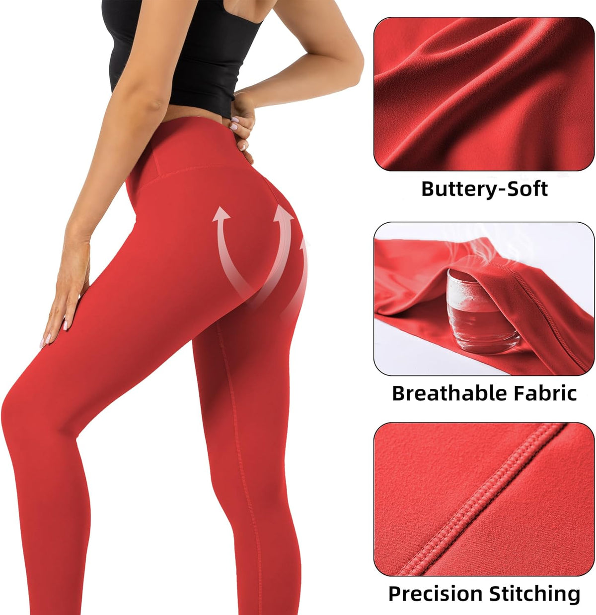 CHANAN High Waist Butt Lifting Leggings for Women Buttery Soft Breathable Yoga Pants with Hidden Pocket Tummy Control Gym