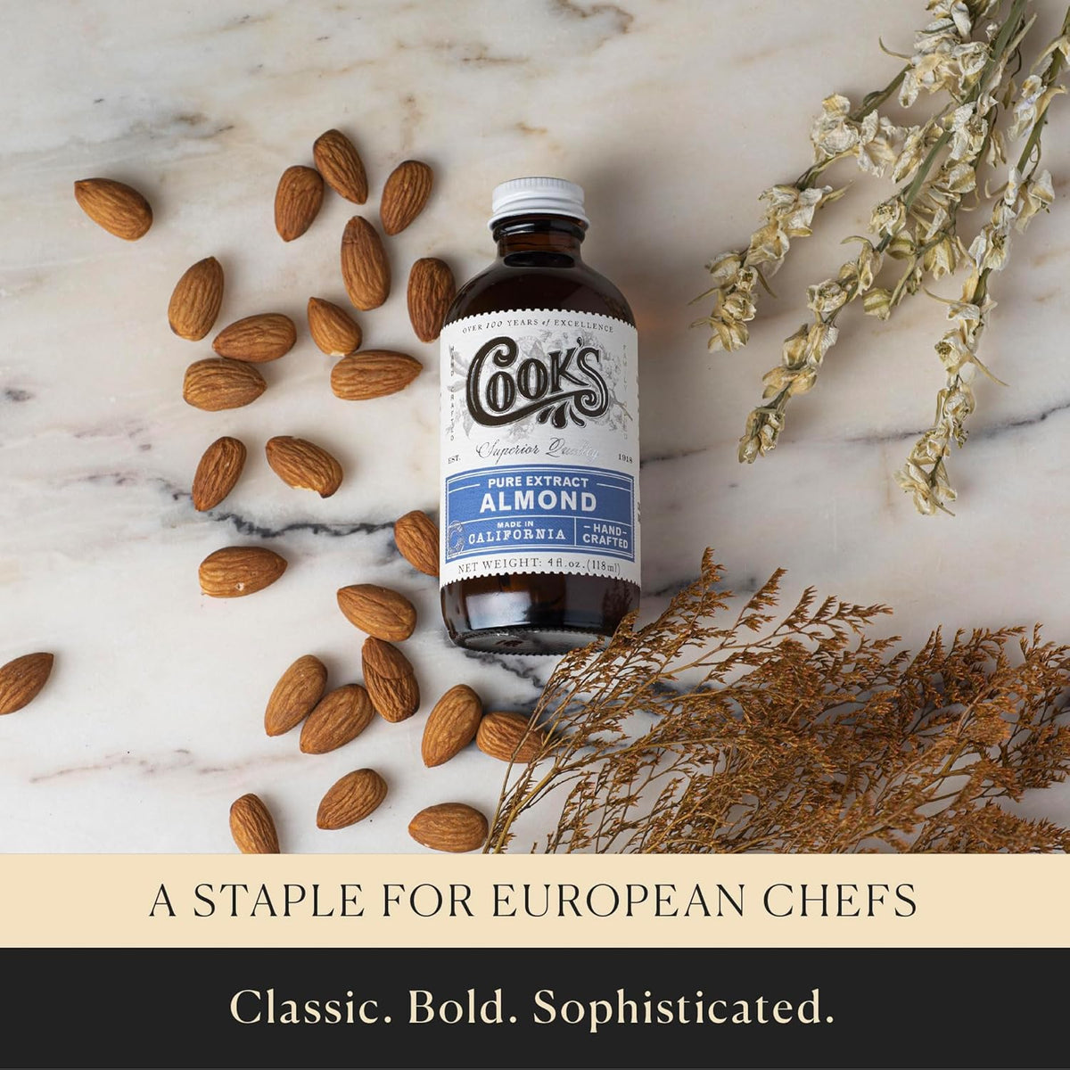 Cook’s, Pure Almond Extract for Baking, Cooking, and Mixology, Allergen Free Almond Flavoring Extract, 32 oz
