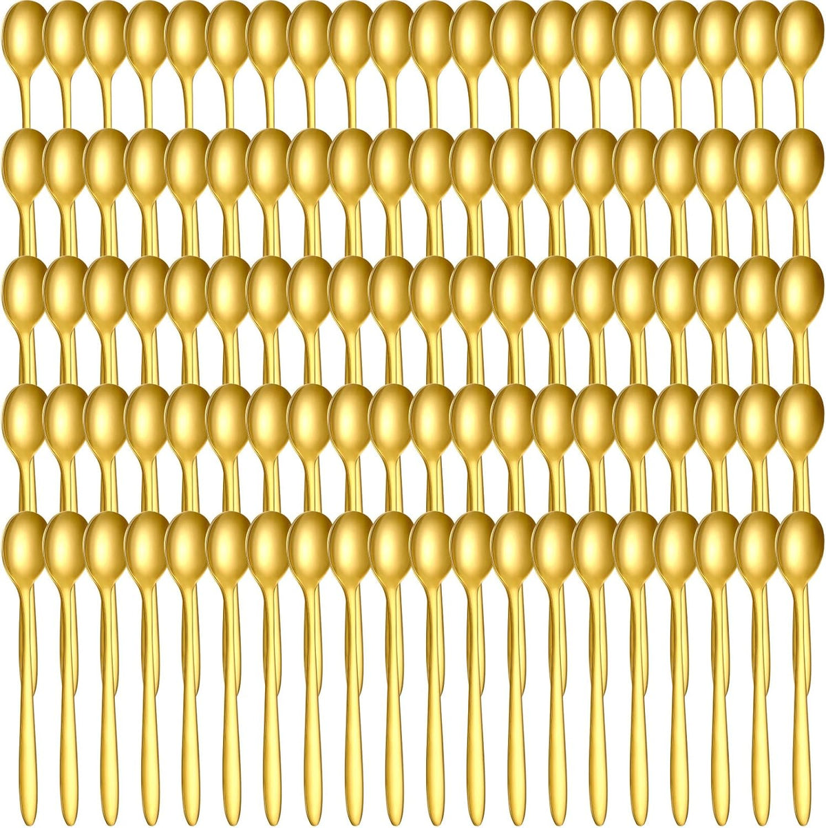 100 Pcs Demitasse Espresso Spoons Stainless Steel Bulk, 4.33'' Small Mini Coffee Tasting Dessert Spoons for Kitchen Dessert, Tea, Appetizer, 1.18'' Wide(Classic Style,Gold)