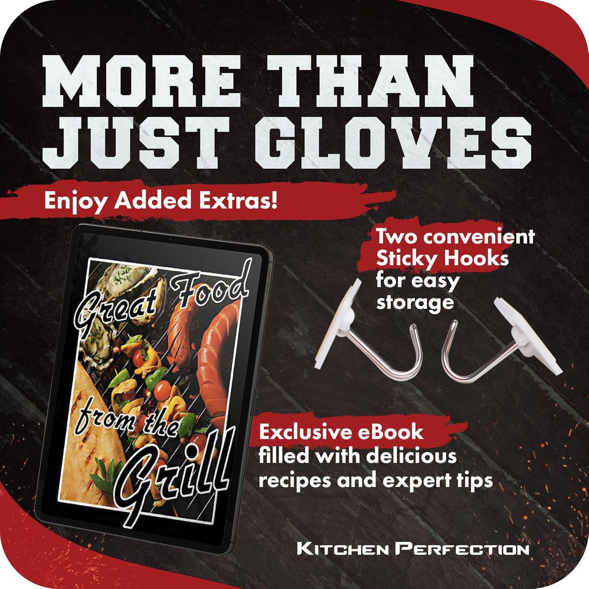 KITCHEN PERFECTION Silicone Smoker Oven Gloves -Extreme Heat Resistant BBQ Gloves-Handle Hot Food Right on Your Grill Fryer&Pit|Waterproof Grilling Cooking Baking Mitts |Superior Value Set +2 Bonuses