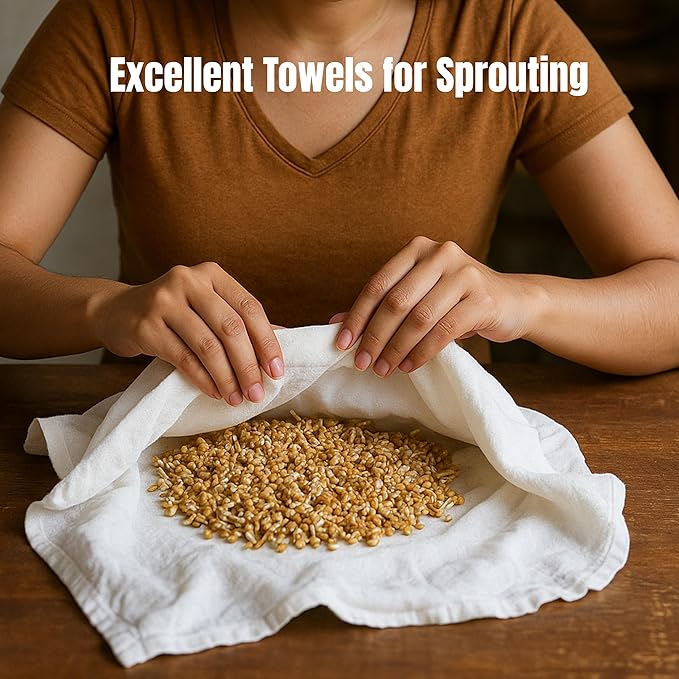 Flour Sack Towels | Tea Towel for Crafts| Kitchen Dish Cotton Blank Towel for Embroidery| Baking Bread Proofing Linen Cover| Thick Absorbent Quick Dry| 6 Pack 18"x 28" White